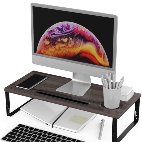 Storage & Organization | Adjustable Monitor Stand Riser Brown | Poshmark